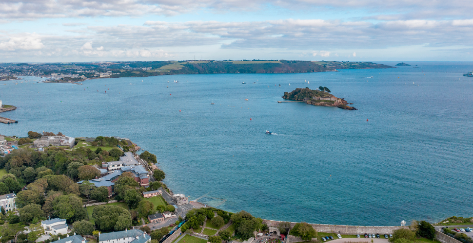 Drone Shot of Plymouth Sound